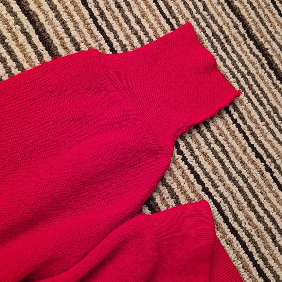 LACOSTE Vintage Red Weave Orlon Acrylic Medium Mens Cardigan Sweater VTG - Picture 8 of 10